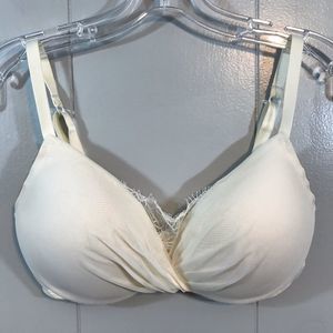 Wacoal Beige Lace Peek A Boo Underwire Full Coverage Adjustable Strap Bra 32DD